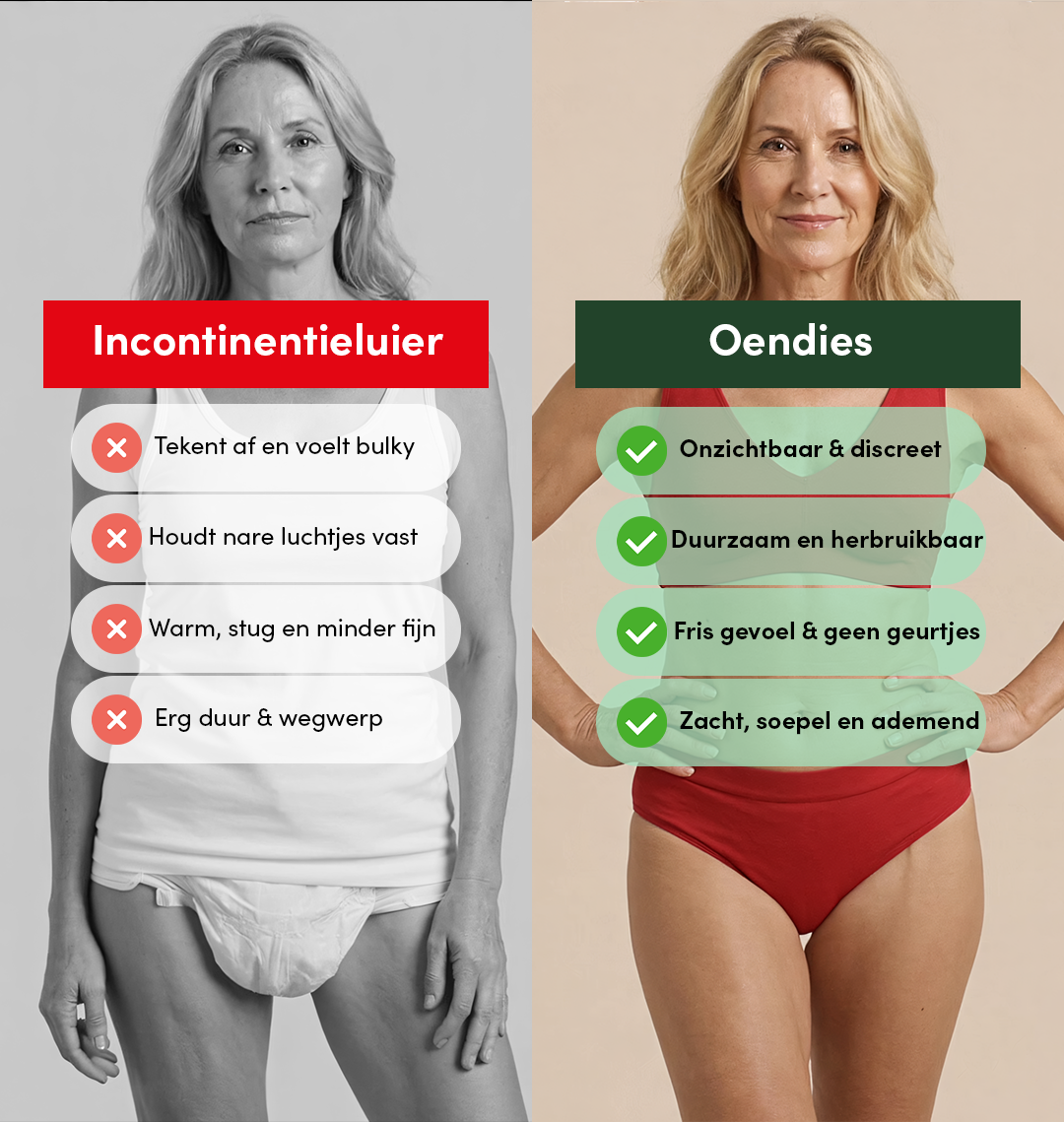 Culotte sans couture | Fuites urinaires légères | Ultra douce & sans couture | 100% anti-fuite & Coton Biologique | Rouge | culotte menstruelle