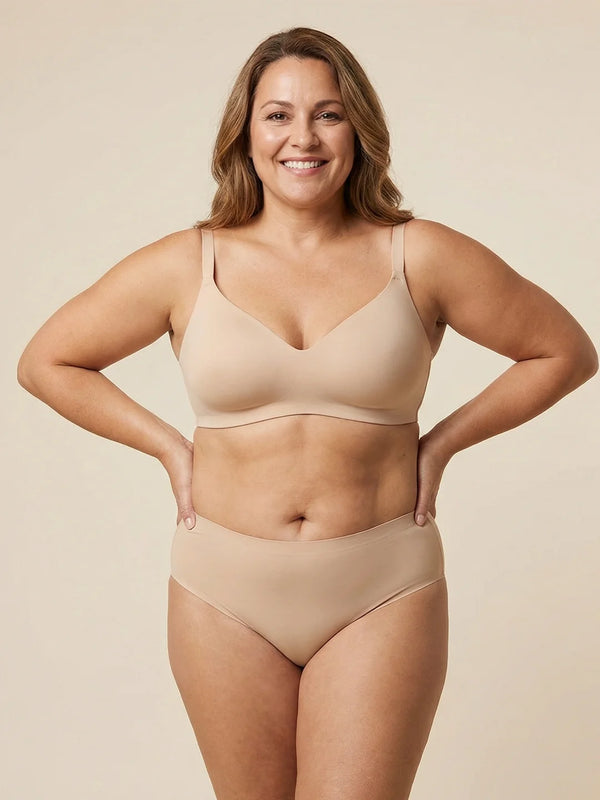 High Waist Brief | Fuites urinaires abondantes | Ultra doux et sans couture | 100% anti-fuite & Coton Biologique | Abricot | culotte menstruelle