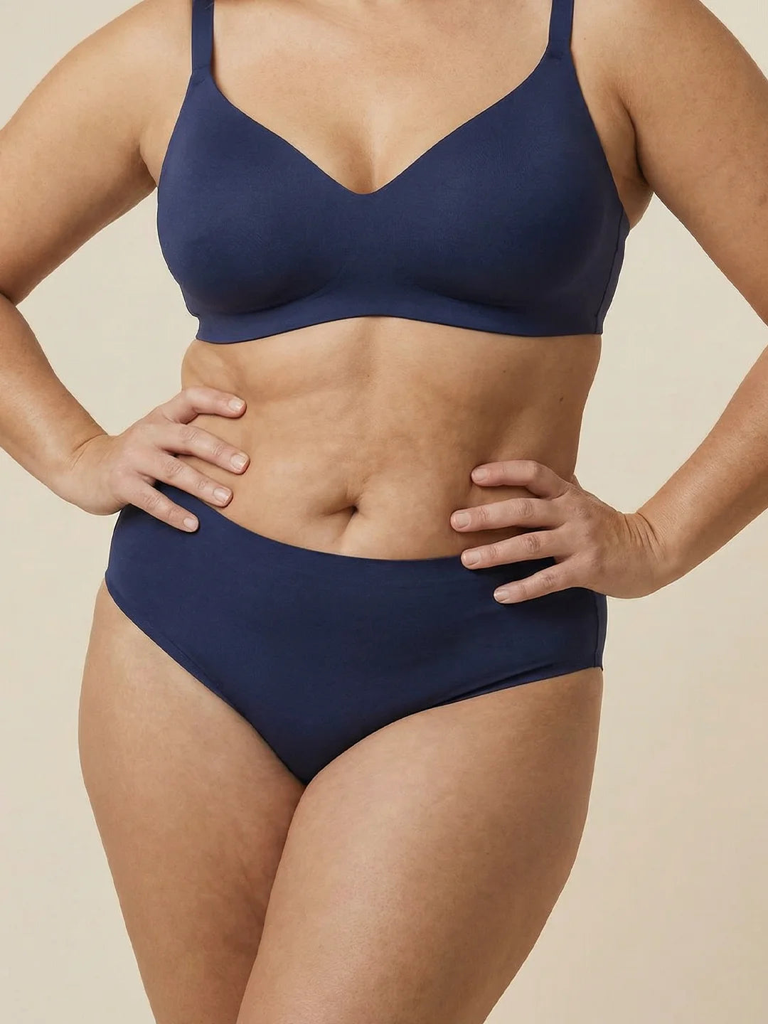 High Waist Brief | Fuites urinaires abondantes | Ultra doux & sans couture | 100% anti-fuite & Coton Biologique | Bleu | culotte menstruelle