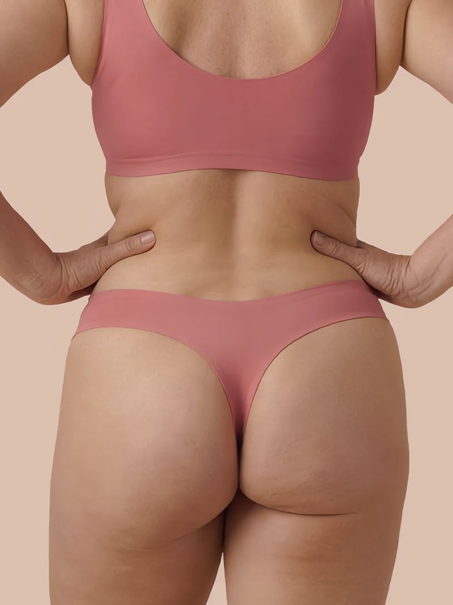 Brazilian Sans Couture | Fuites urinaires légères | Ultra doux & sans couture | 100% anti-fuite & Coton Biologique | Rose | culotte menstruelle