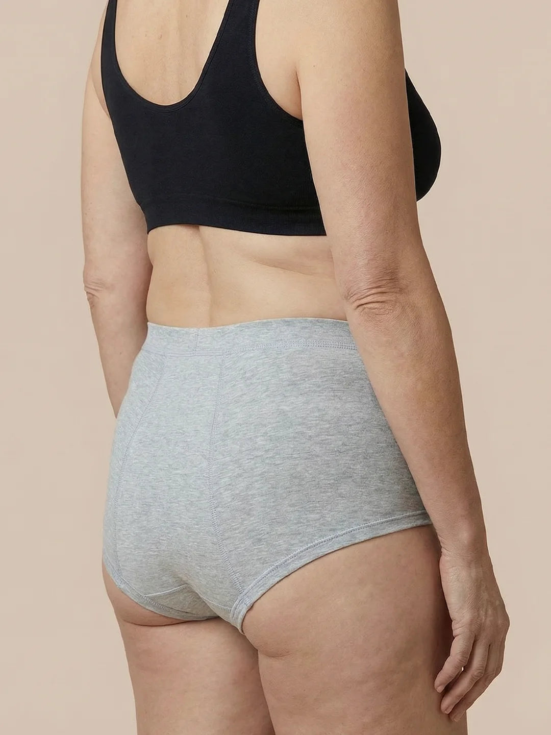 Boxer d'Incontinence | Fuites Urinaires Abondantes | 100% anti-fuite, jour & nuit | Gris | culotte menstruelle