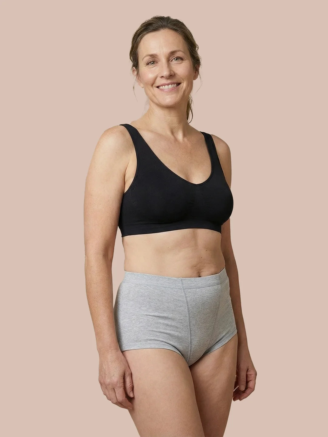 Boxer d'Incontinence | Fuites Urinaires Abondantes | 100% anti-fuite, jour & nuit | Gris | culotte menstruelle