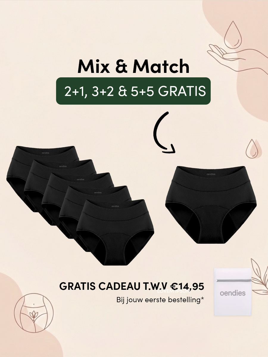 Huggster Brief | Lot de 10 | Fuites urinaires abondantes | 100% anti-fuite, jour & nuit | Noir | culotte menstruelle