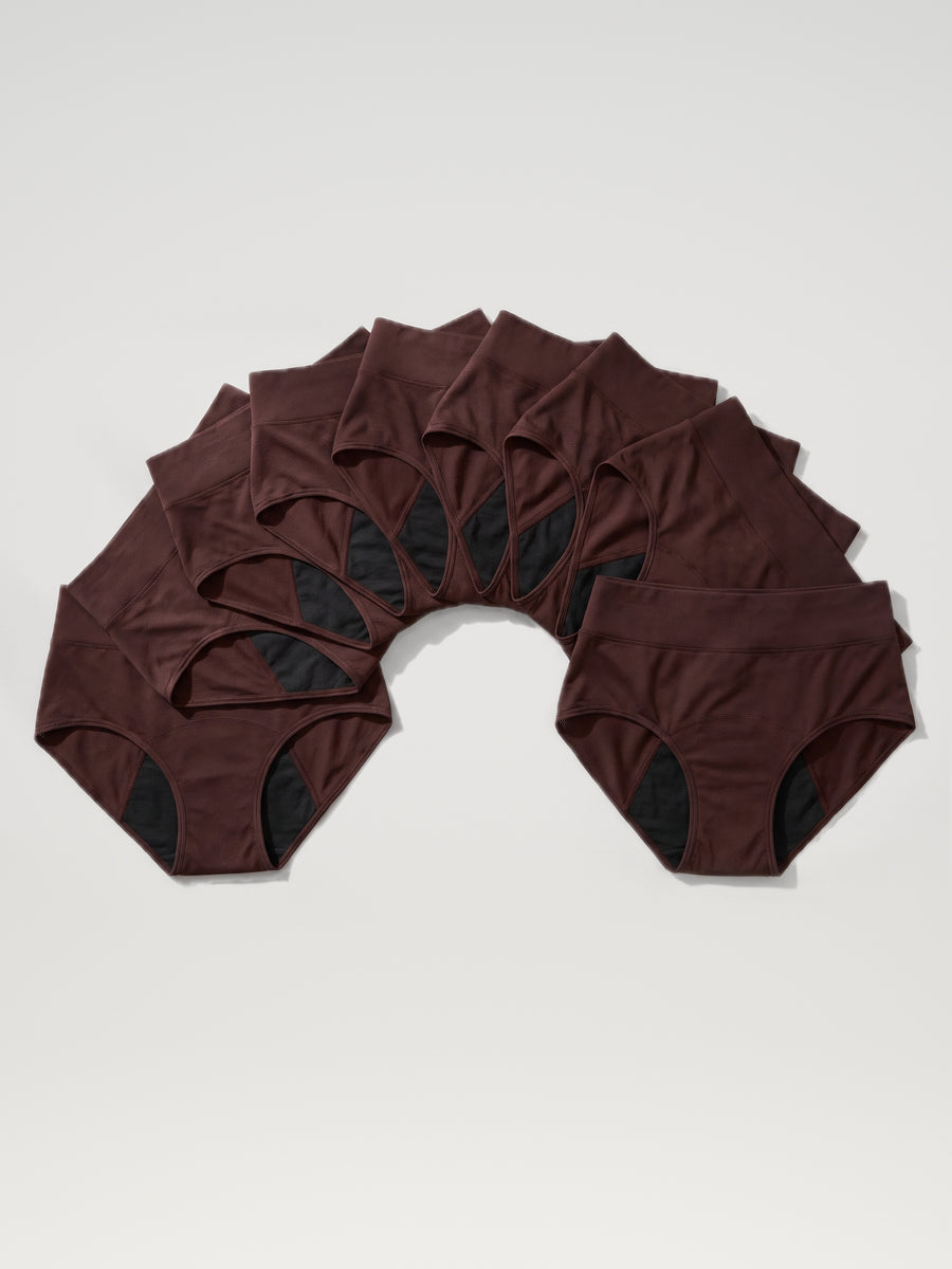 Huggster Brief | Lot de 10 | Extra Heavy | Marron foncé