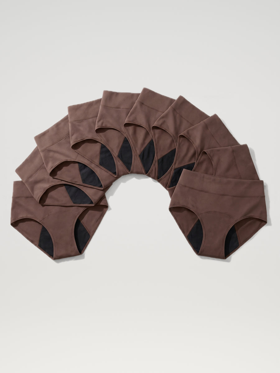 Huggster Brief | Lot de 10 | Extra Heavy | Marron