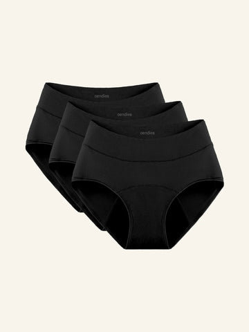 Huggster Brief | Lot de 3 | Fuites urinaires abondantes | 100% anti-fuite, jour & nuit | Noir