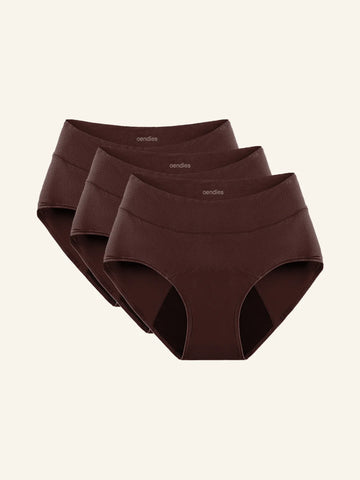 Huggster Brief | Lot de 3 | Fuites urinaires abondantes | 100% anti-fuite, jour & nuit | Brun Foncé