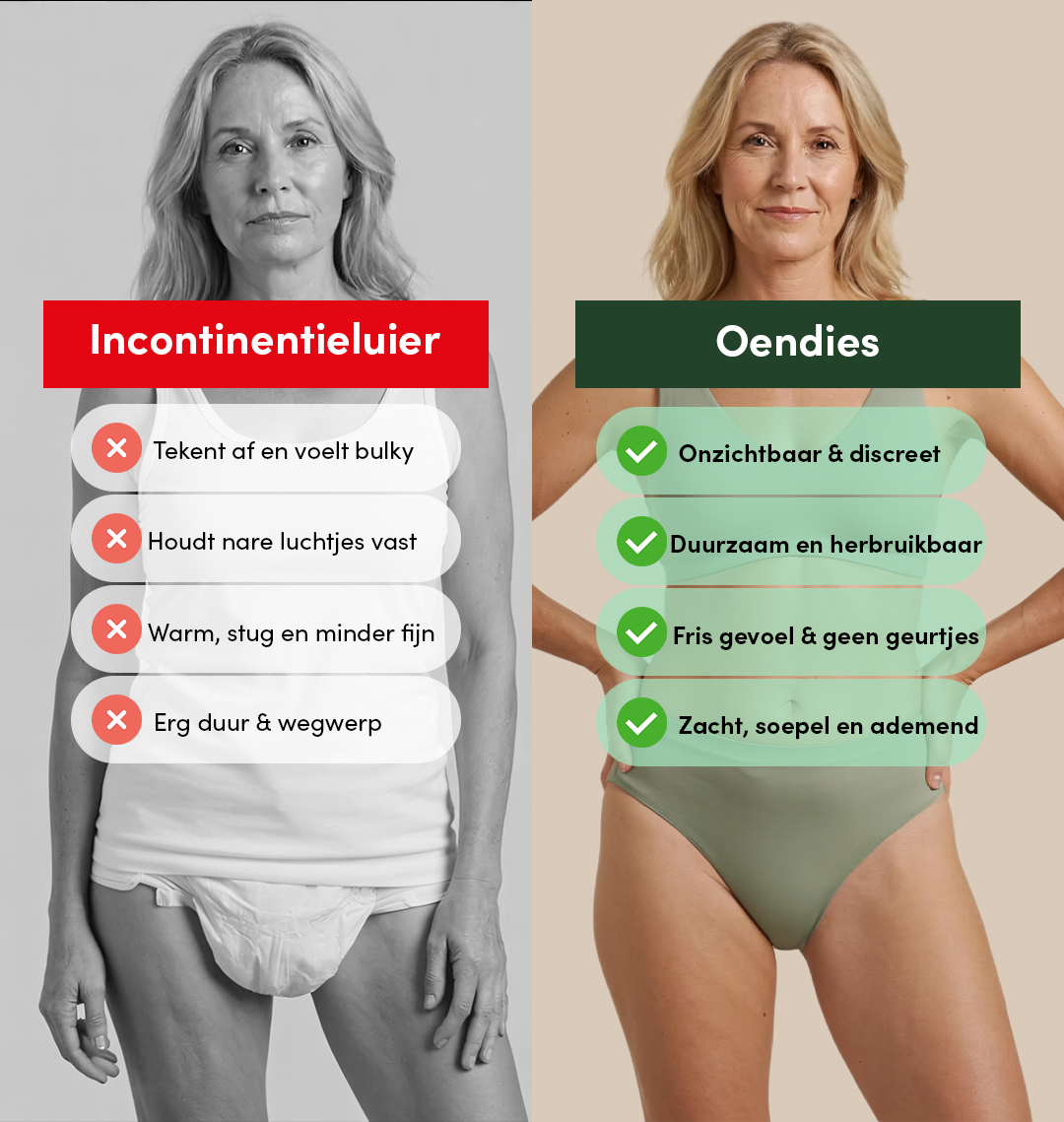 High Waist Brief | Fuites urinaires abondantes | Ultra doux & sans couture | 100% anti-fuite & Coton bio | Vert 