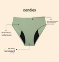 High Waist Brief | Fuites urinaires abondantes | Ultra doux & sans couture | 100% anti-fuite & Coton bio | Vert 