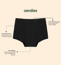 Boxer Menstruel Brief | Fuites Urinaires Abondantes | 100% anti-fuite, jour & nuit | Noir | culotte menstruelle