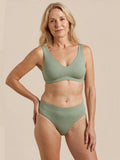 High Waist Brief | Fuites urinaires abondantes | Ultra doux & sans couture | 100% anti-fuite & Coton bio | Vert 