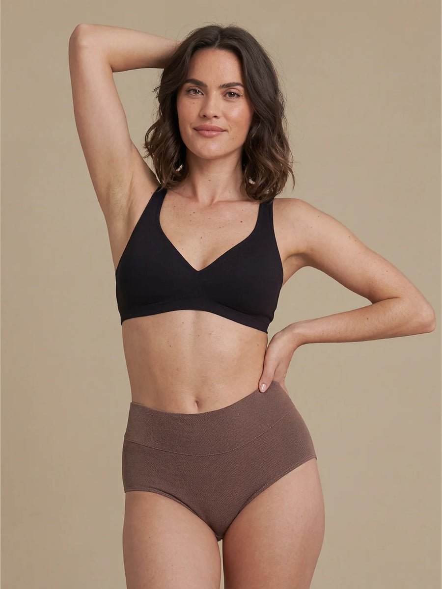 Huggster Brief | 100% anti-fuite, jour & nuit | Marron | culotte menstruelle