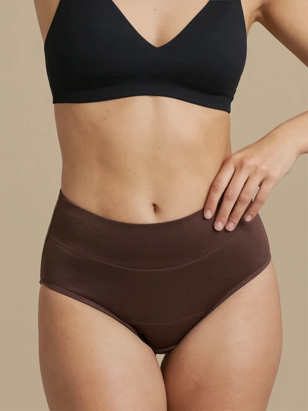 Huggster Brief | 100% anti-fuite, jour & nuit | Brun Foncé | culotte menstruelle