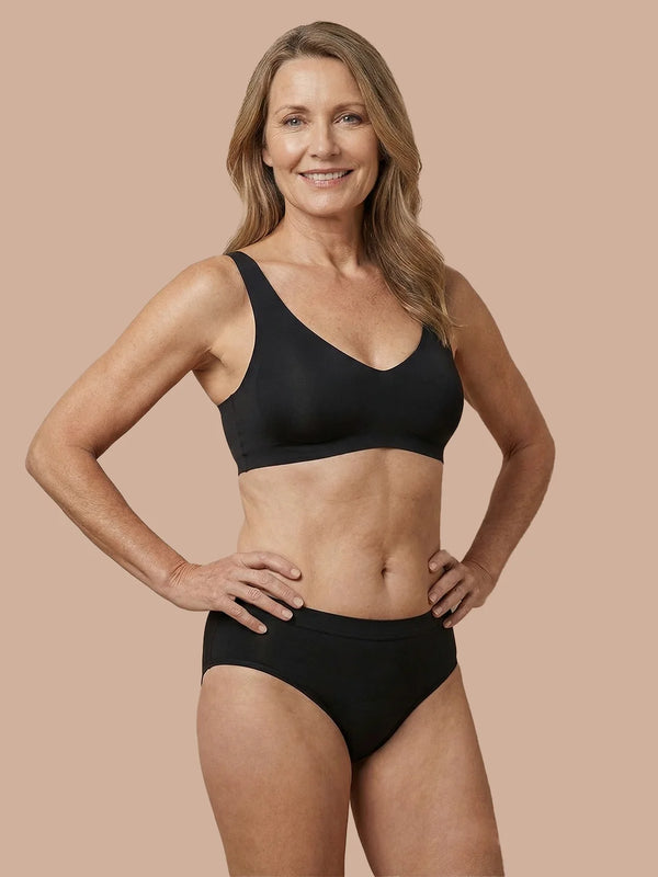 Naadloze Brief | Fuites urinaires légères | Ultra doux & sans couture | 100% anti-fuite & Coton Biologique | Noir