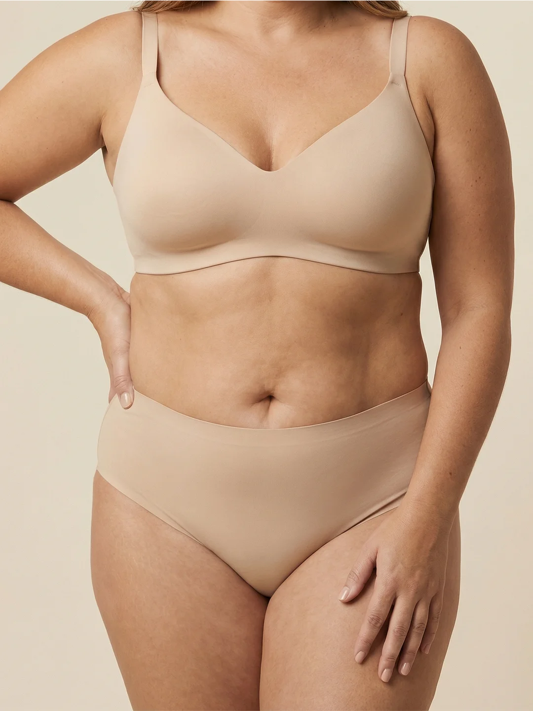 High Waist Brief | Fuites urinaires abondantes | Ultra doux et sans couture | 100% anti-fuite & Coton Biologique | Abricot