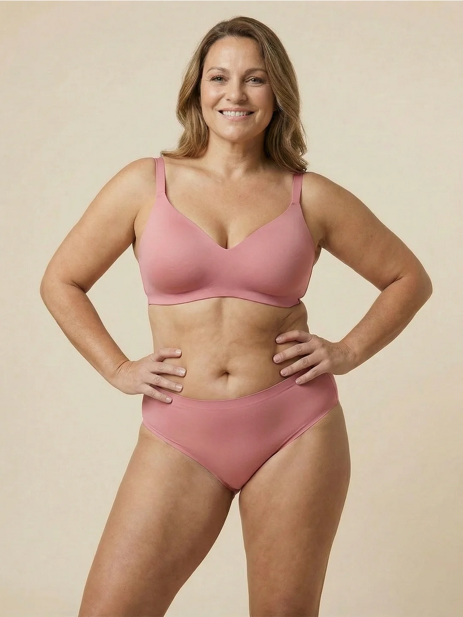 High Waist Brief | Fuites urinaires abondantes | Ultra douce & sans couture | 100% anti-fuite & Coton Biologique | Rose | culotte menstruelle