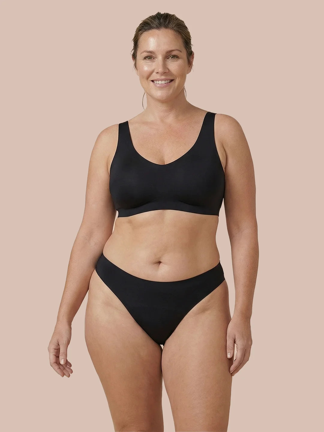 Brazilian sans couture | Fuites urinaires légères | Ultra douce & sans couture | 100% anti-fuite & Coton Biologique | Noir