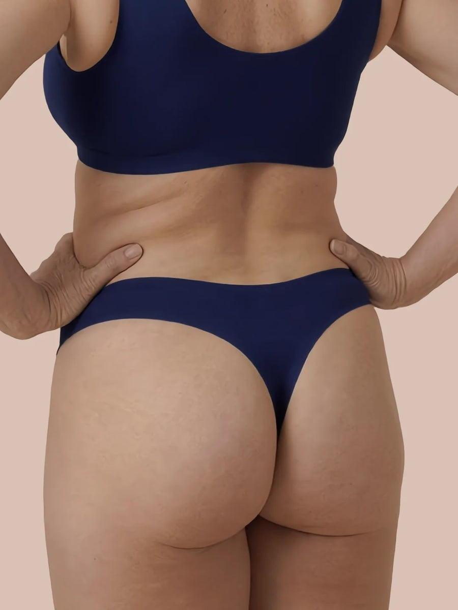 Brazilian sans couture | Fuites urinaires légères | Ultra doux & sans couture | 100% anti-fuite & Coton Biologique | Bleu | culotte menstruelle