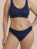 Brazilian sans couture | Fuites urinaires légères | Ultra doux & sans couture | 100% anti-fuite & Coton Biologique | Bleu