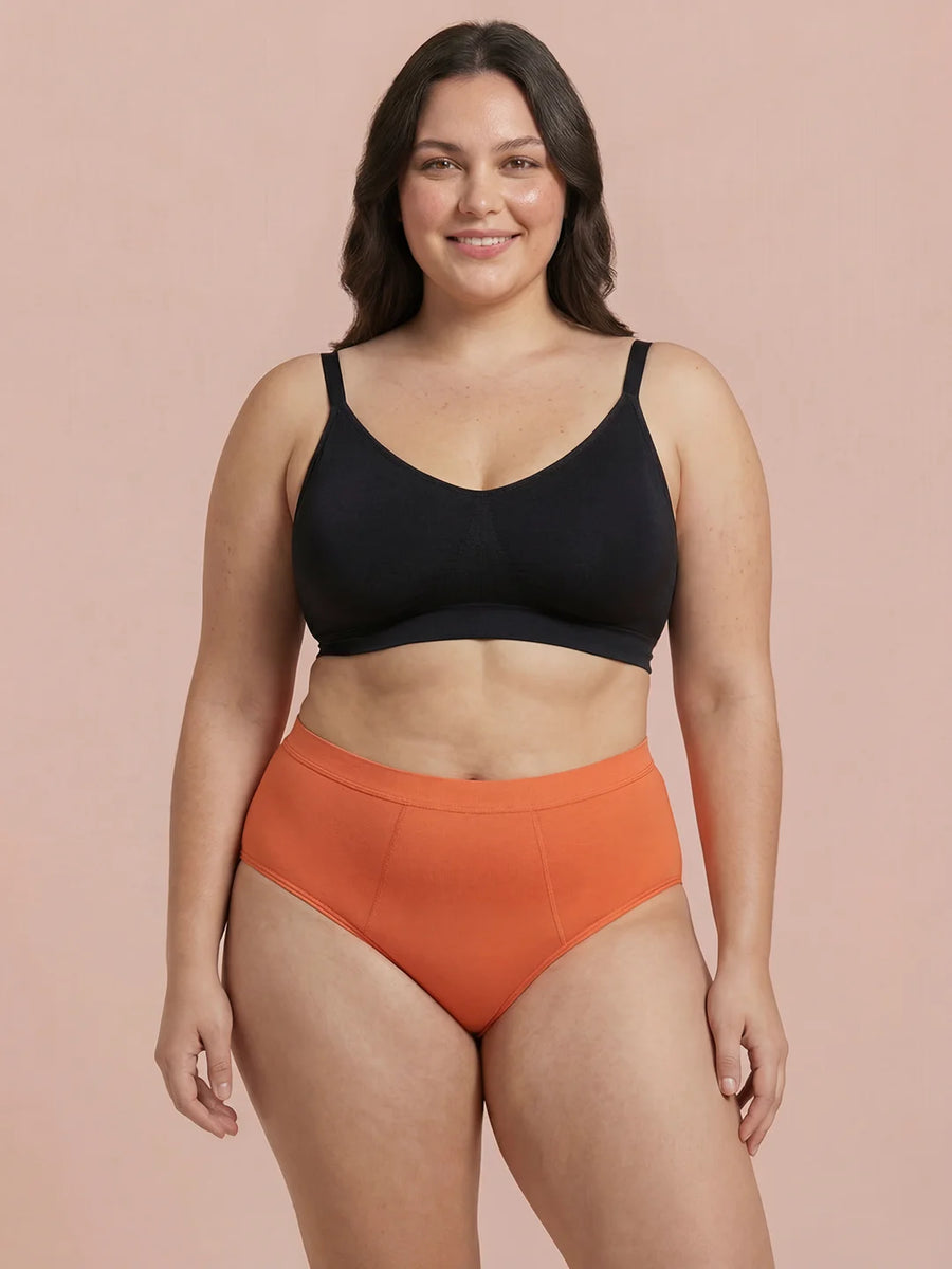 Invisible Hugger | 100% anti-fuite, jour & nuit | Orange | culotte menstruelle