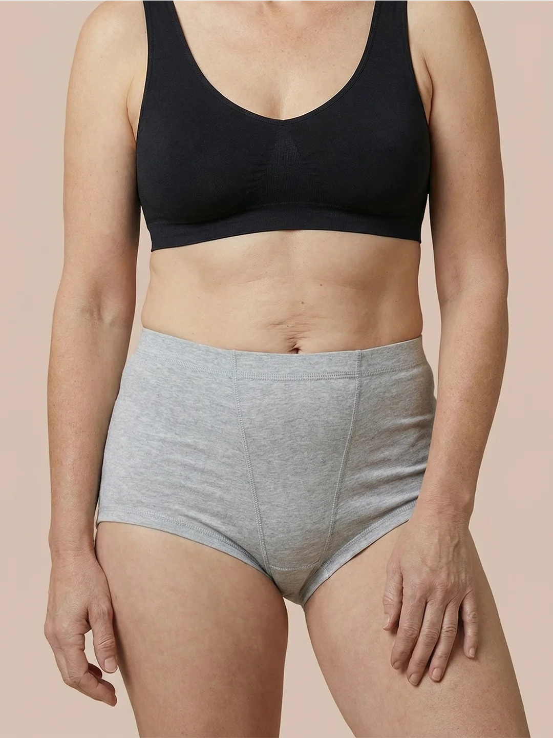 Boxer d'Incontinence | Fuites Urinaires Abondantes | 100% anti-fuite, jour & nuit | Gris | culotte menstruelle