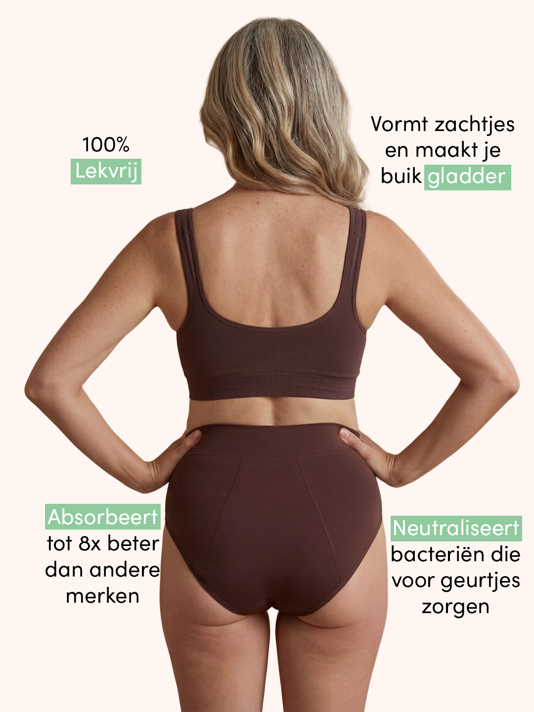 Huggster Brief | Bundel van 10 | Hevig Urineverlies | 100% lekvrij, dag & nacht | Bruin