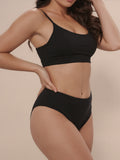 Menstruatie ondergoed, zwarte high waist brief gedragen van voren