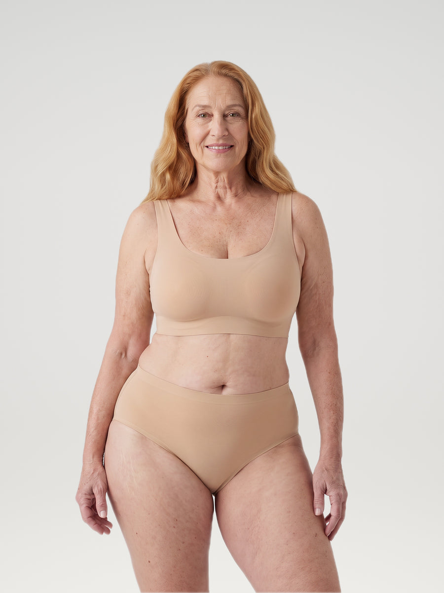 High Waist Brief | 100% anti-fuite, jour & nuit | Apricot | culotte menstruelle