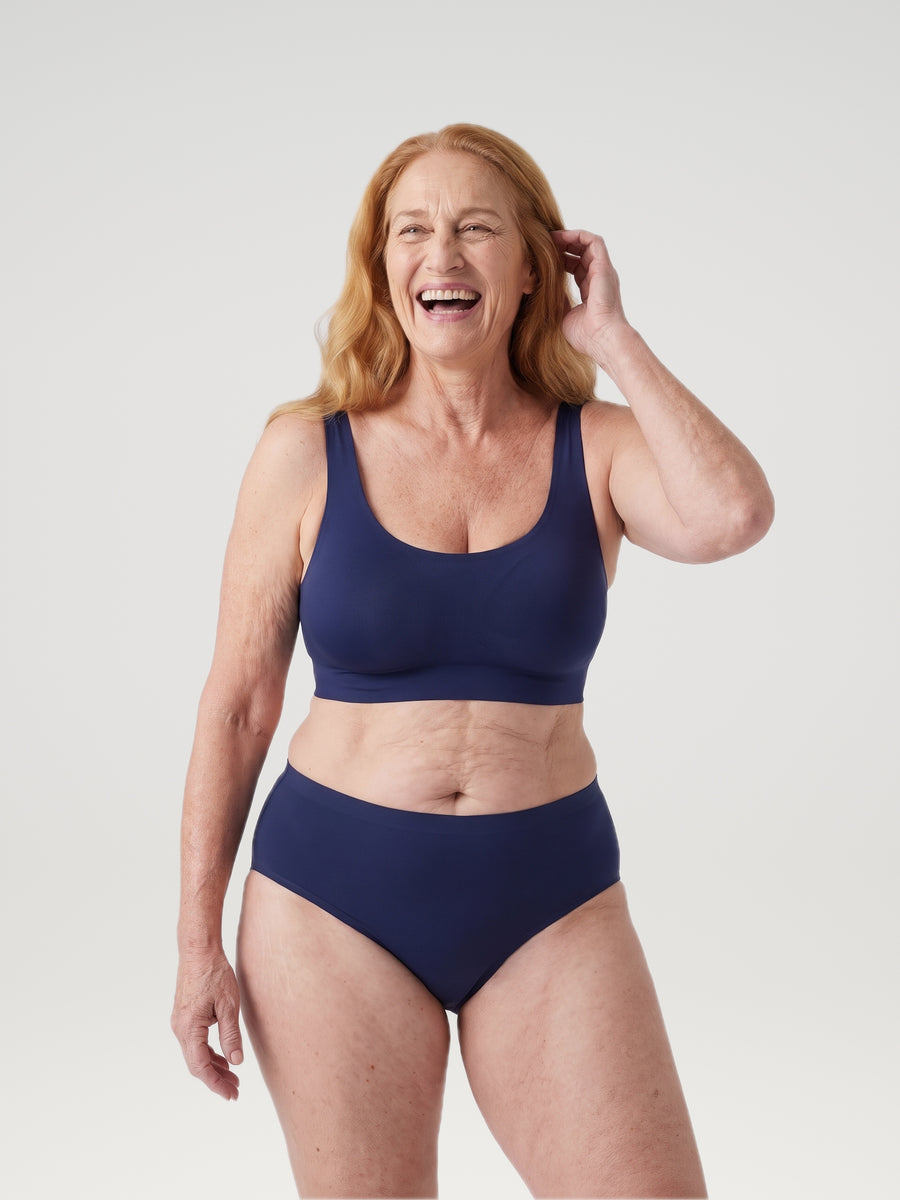 High Waist Brief | 100% anti-fuite, jour & nuit | Bleu | culotte menstruelle